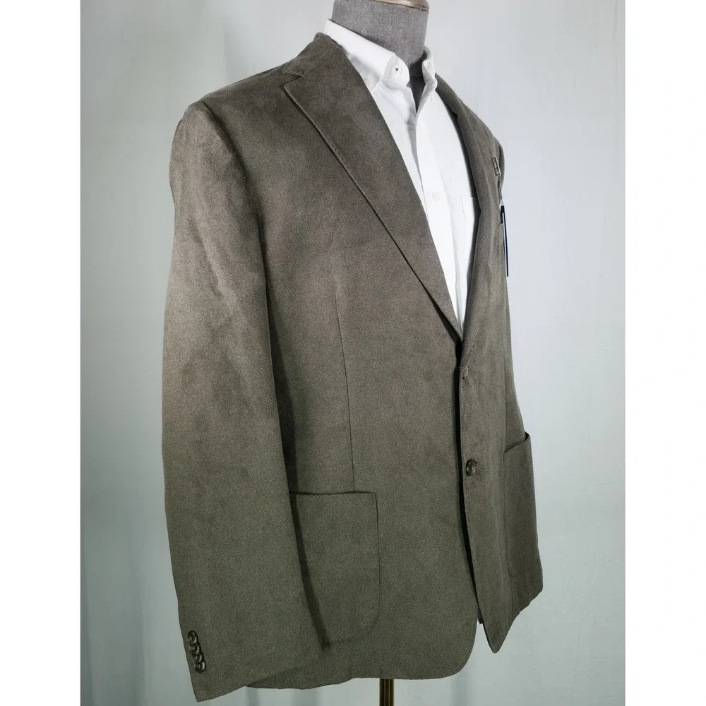 Michael Kors Sport Coat Men 44R Green Faux Suede Classic Fit Quiet Luxury NWT